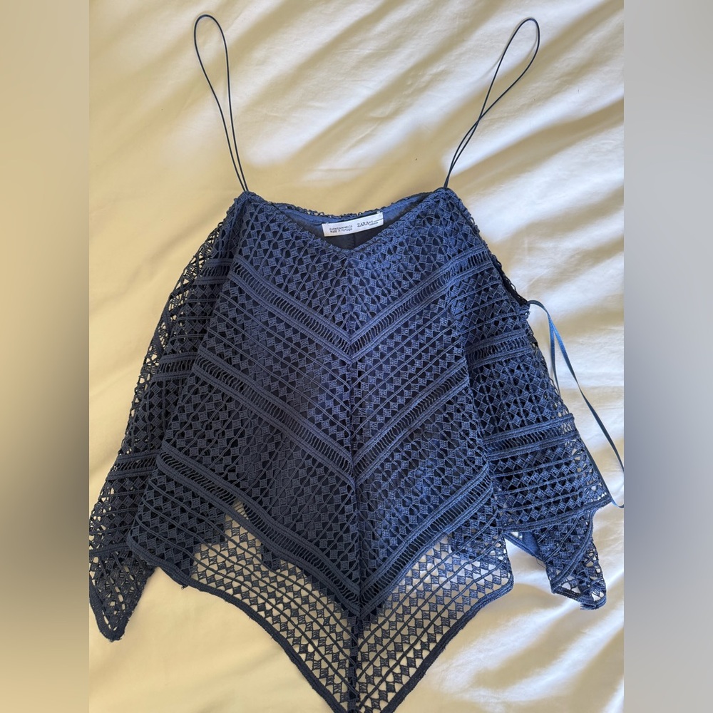 Zara flowy blue top